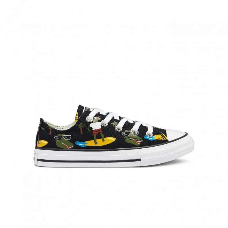 Kids' Converse Croco Surf Chuck Taylor All Star Ox (Black/Multi/White)