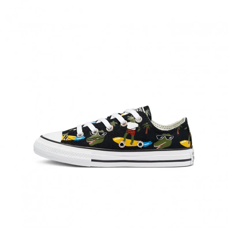 Kids' Converse Croco Surf Chuck Taylor All Star Ox (Black/Multi/White)