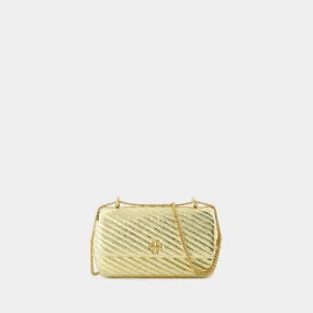 Kira Moto Mini Flap Shoulder Bag - Tory Burch - Leather - Gold