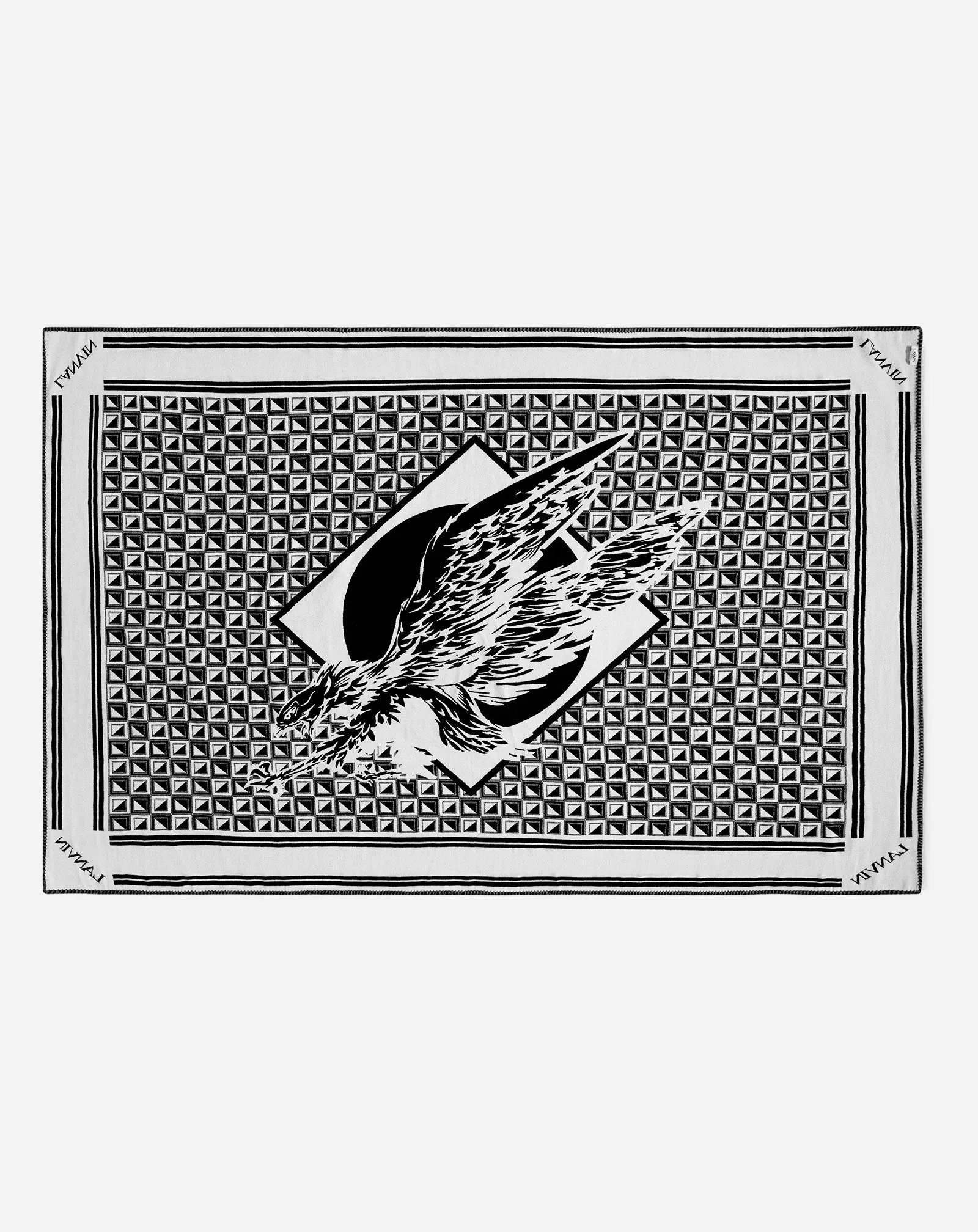 LANVIN X FUTURE WOOL BLANKET WITH EAGLE AND TRIANGLES AND STRAP