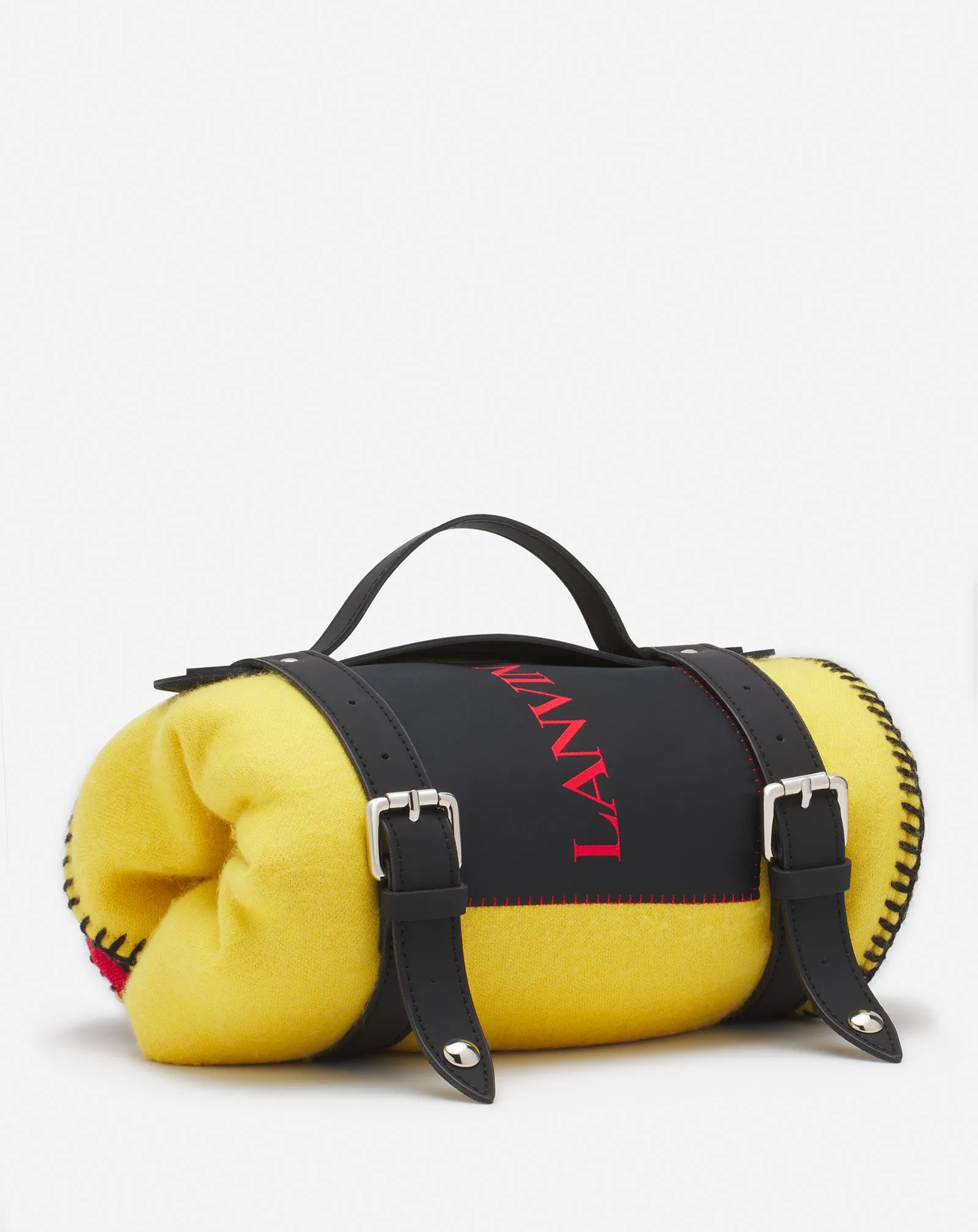 LANVIN X FUTURE WOOL EAGLE BLANKET WITH STRAP