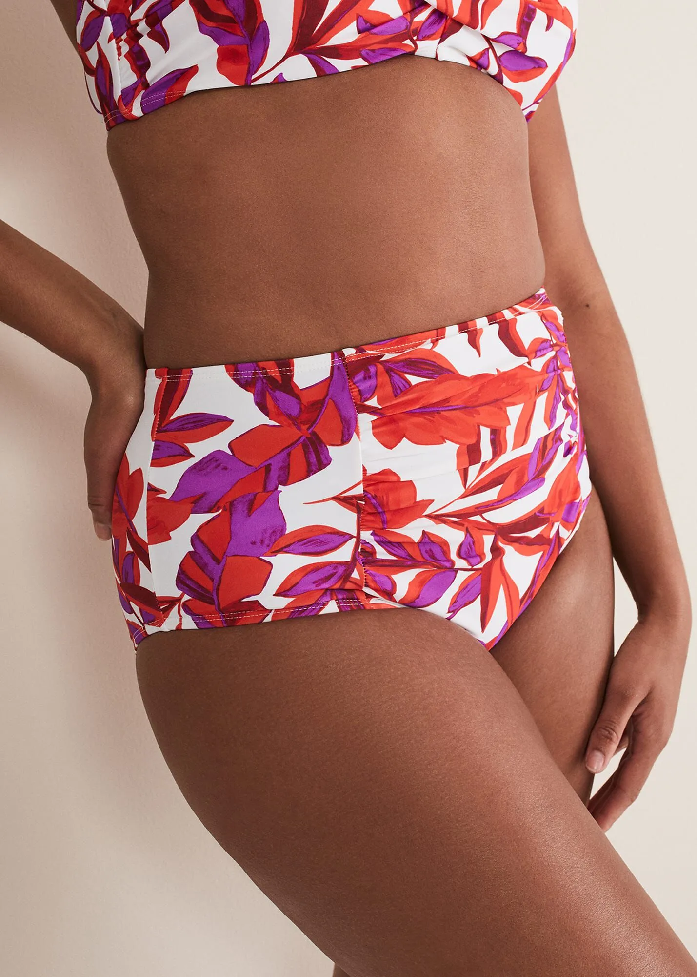 Leaf Print Bikini Bottoms