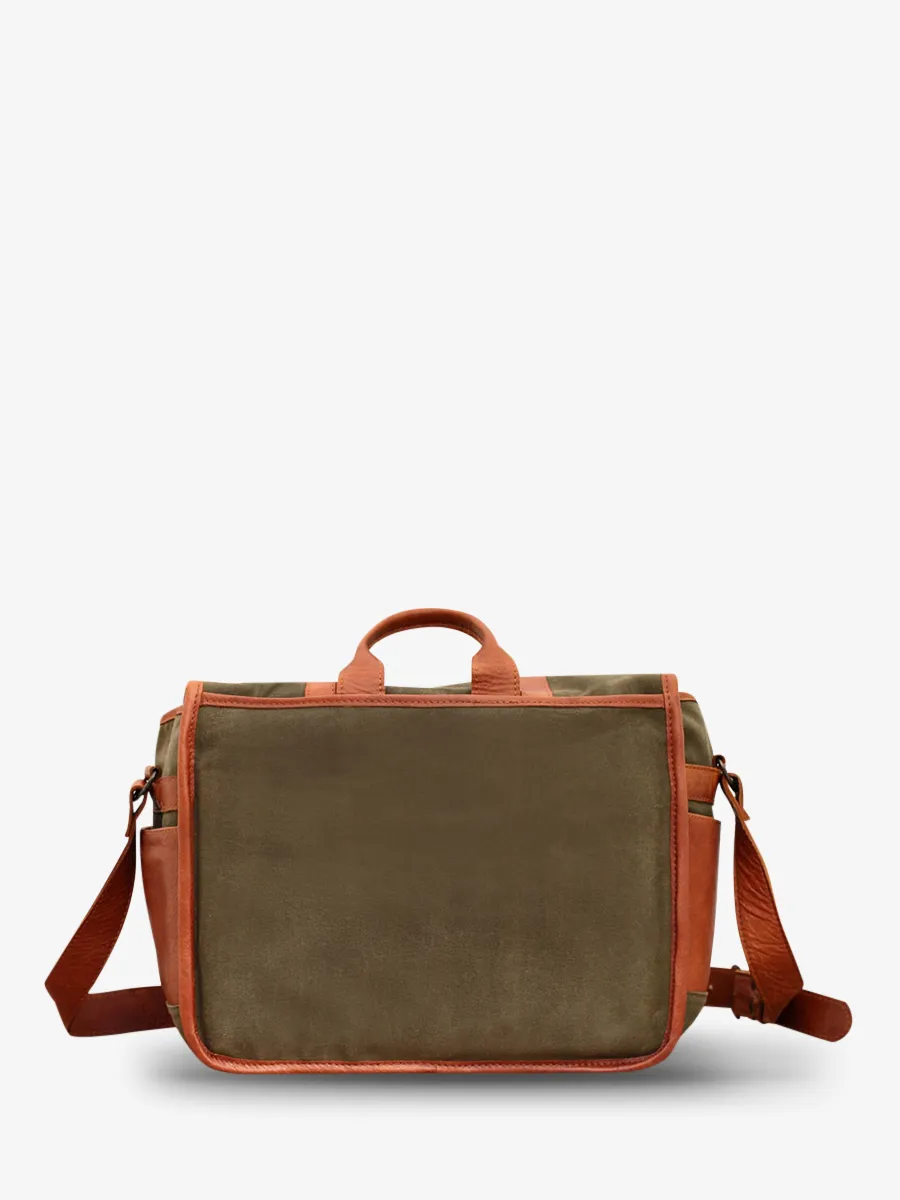 leather camera bag Green - LeReporter Toile Khaki Green | PAUL MARIUS