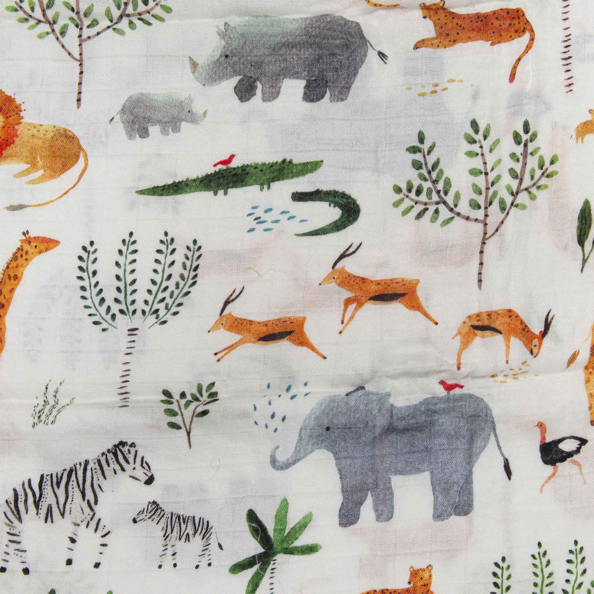 Loulou Lollipop Bamboo Muslin Swaddle Blanket - Safari  - Clement