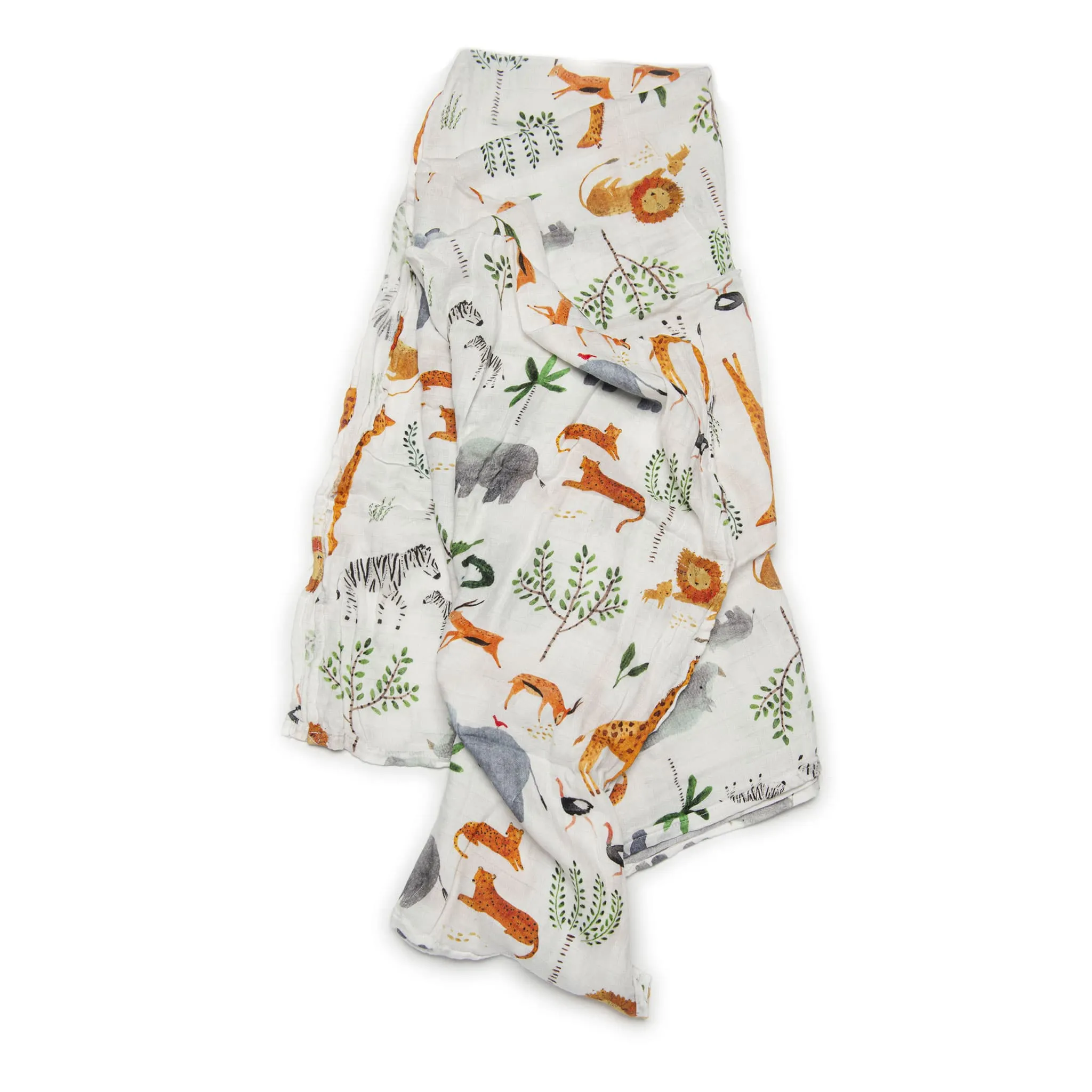 Loulou Lollipop Bamboo Muslin Swaddle Blanket - Safari  - Clement