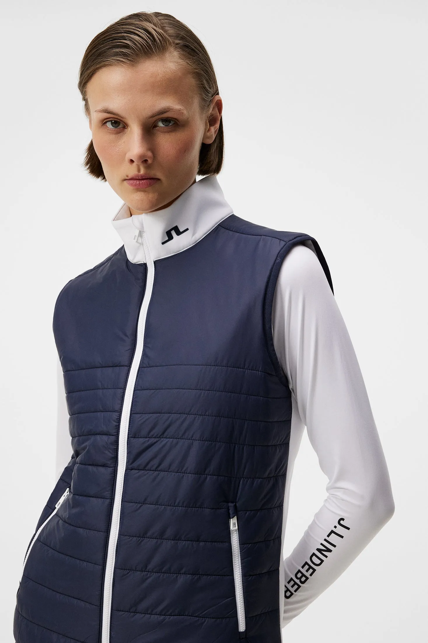 Martina Quilt Hybrid Vest / JL Navy