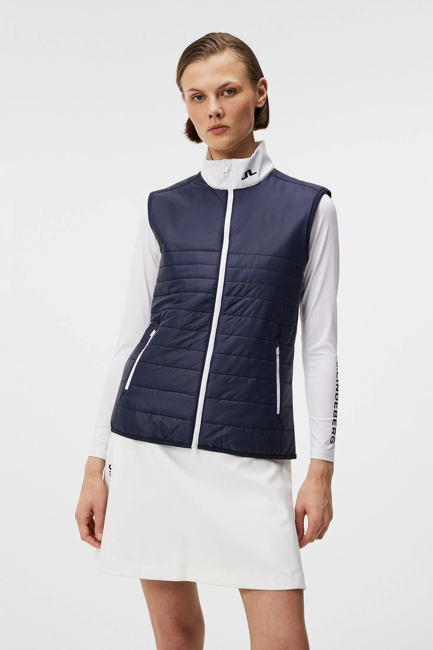 Martina Quilt Hybrid Vest / JL Navy