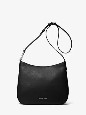 MK Kensington Large Pebbled Leather Crossbody Bag - Black - Michael Kors