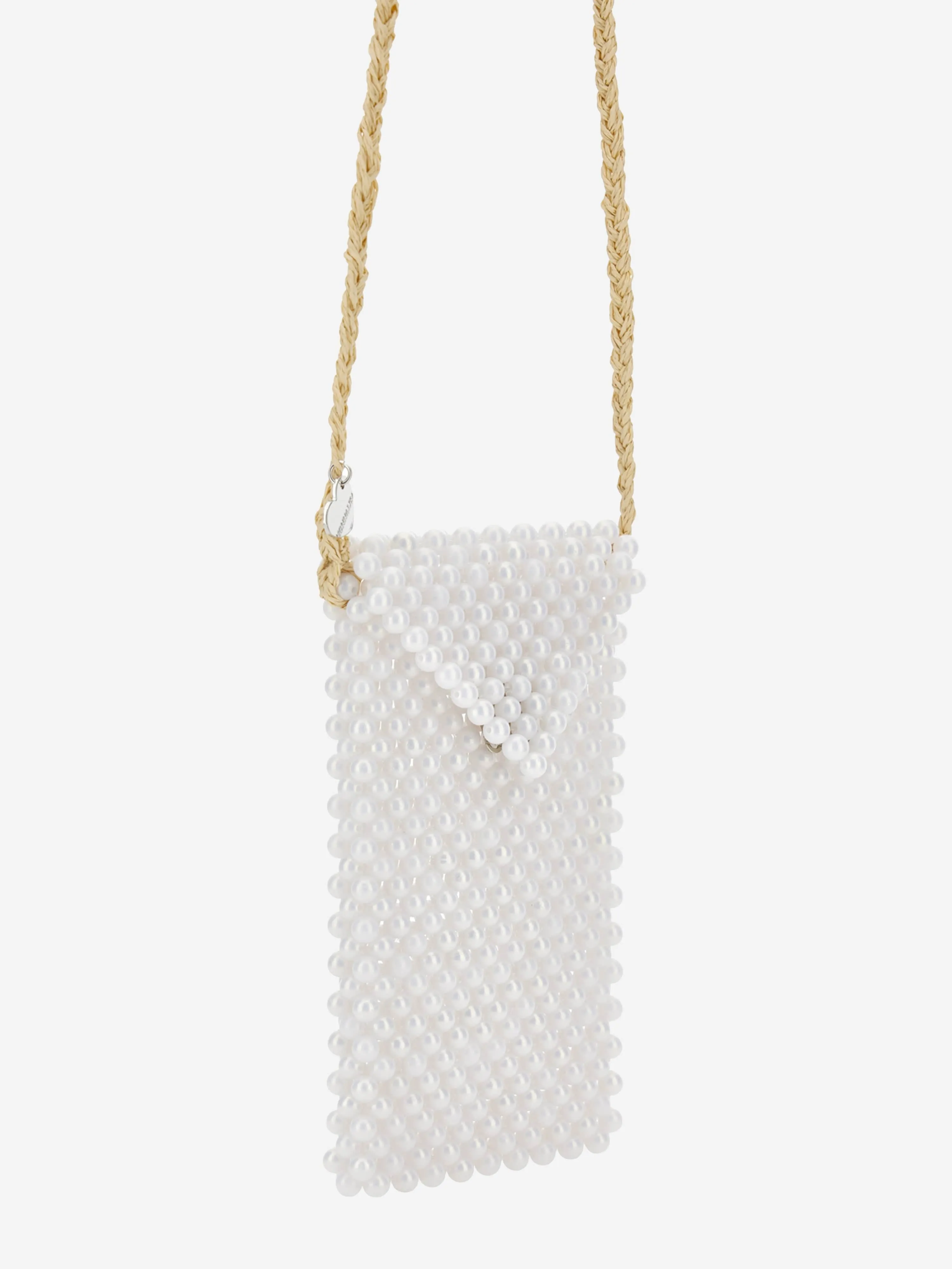 Monnalisa Girls Pearl Crossbody Bag in White (15cm)