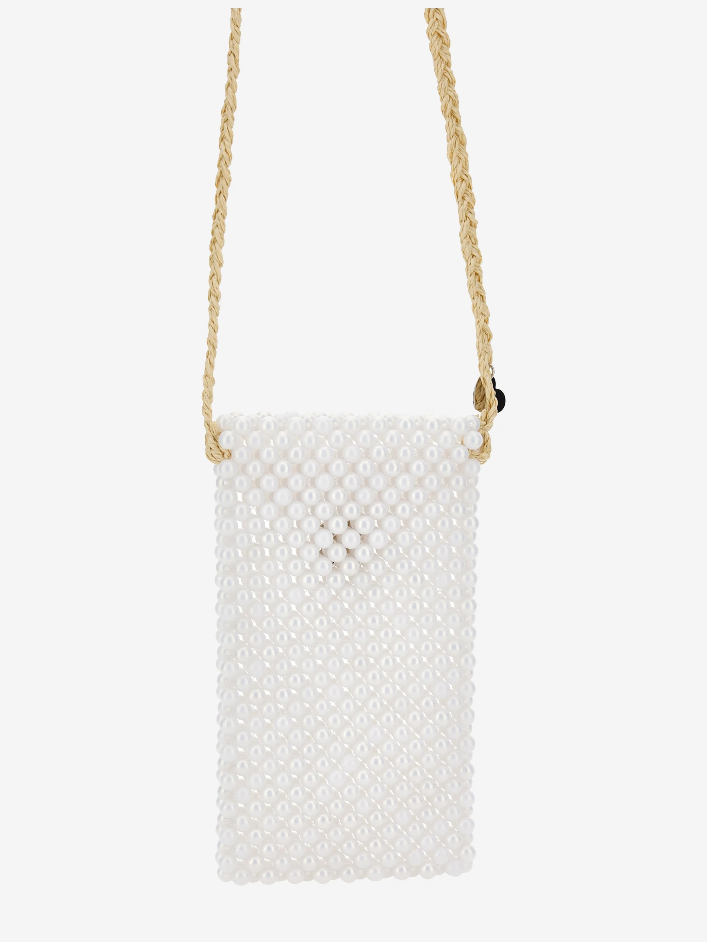 Monnalisa Girls Pearl Crossbody Bag in White (15cm)