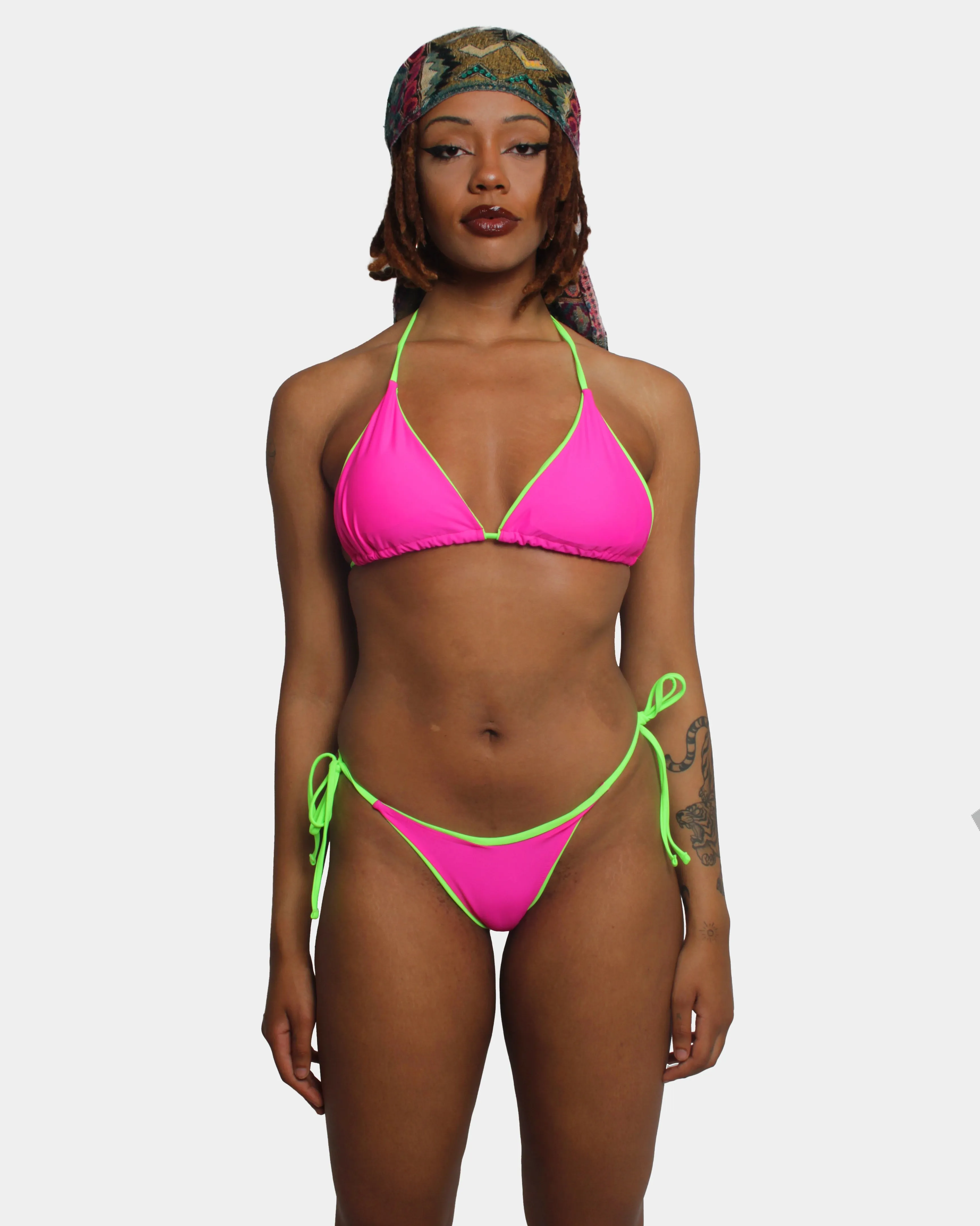 NEON STRING BIKINI PINK / GREEN