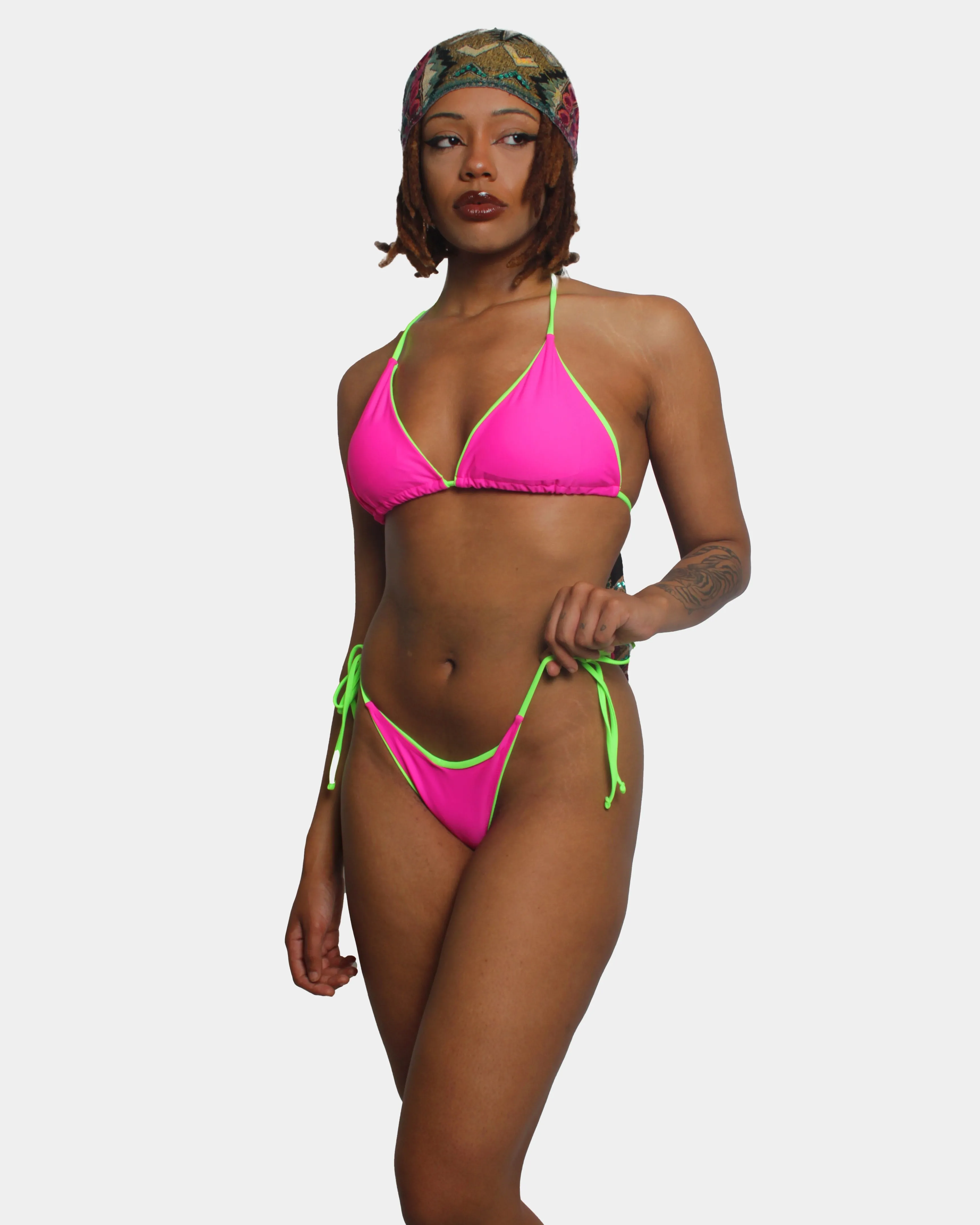 NEON STRING BIKINI PINK / GREEN