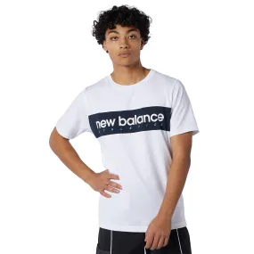 New Balance Men Athletics Linear Tee White MT11548-WHT