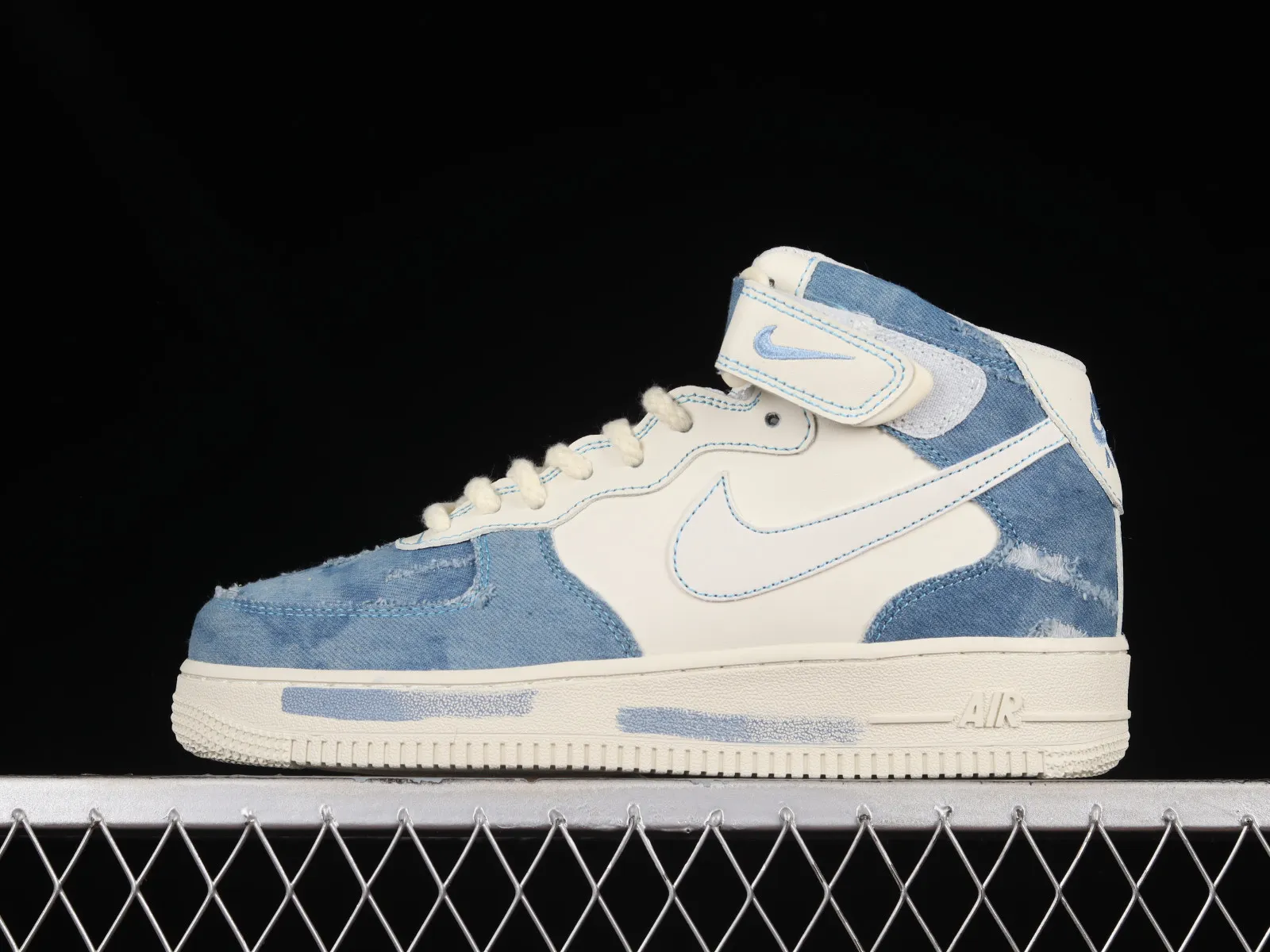 Nike Air Force 1 07 Mid Broken Silk Denim Blue White CW1888-622