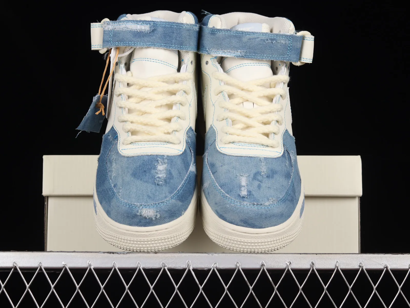 Nike Air Force 1 07 Mid Broken Silk Denim Blue White CW1888-622