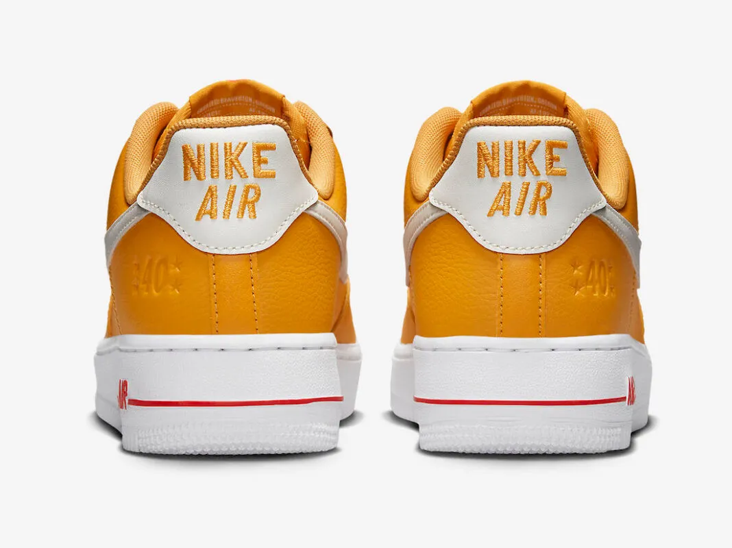 Nike Air Force 1 07 SE Anniversary Yellow Ochre Sail White Team Orange DQ7582-700