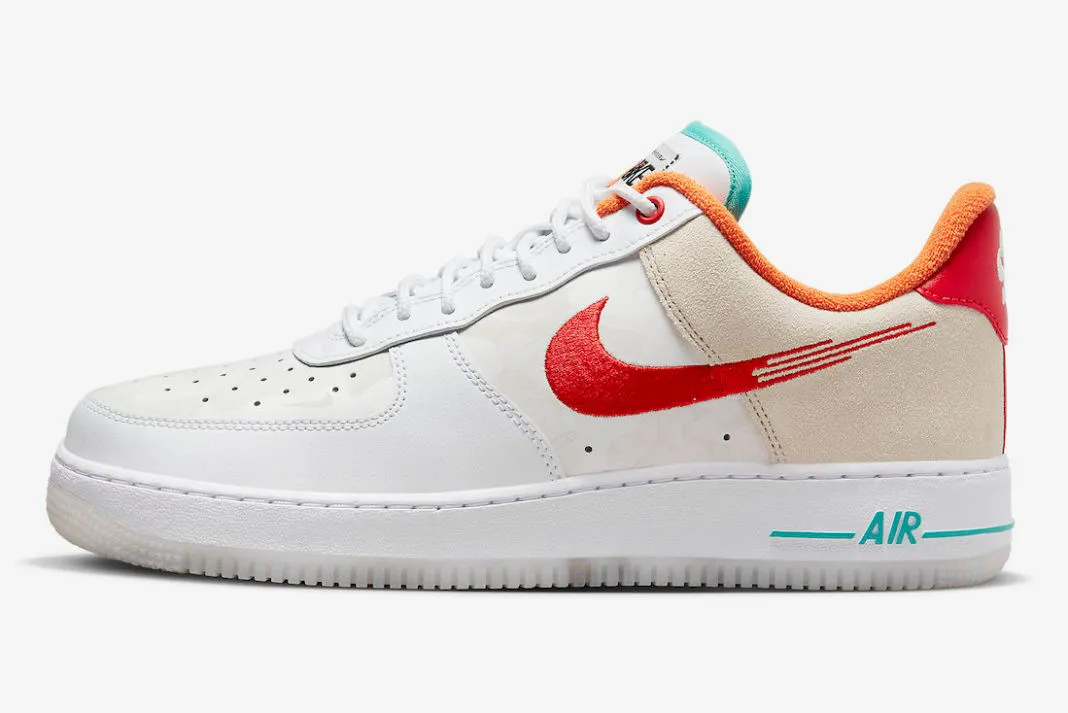 Nike Air Force 1 Low 07 PRM Just Do It White Red Teal FD4205-161