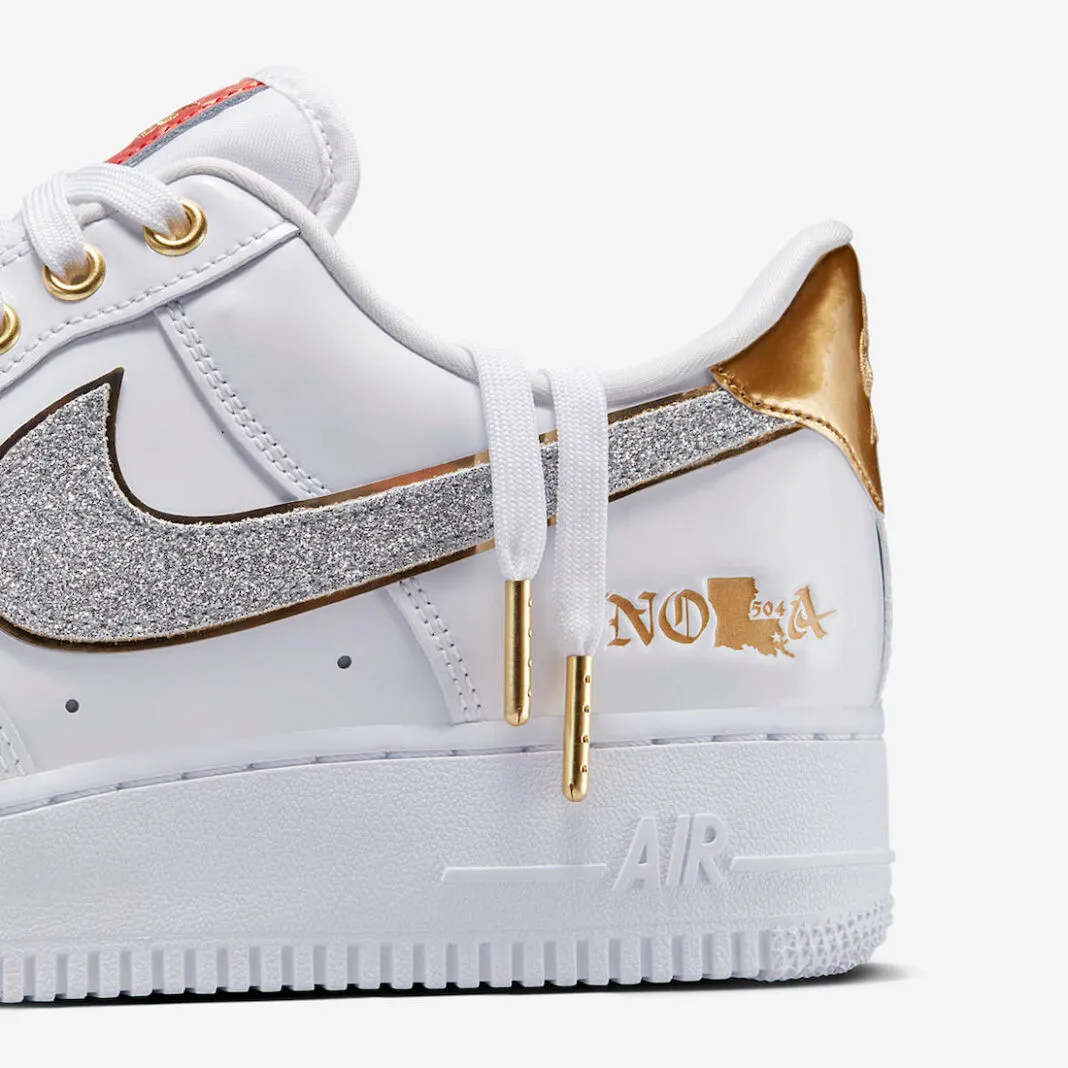 Nike Air Force 1 Low NOLA White Metallic Gold University Red DZ5425-100