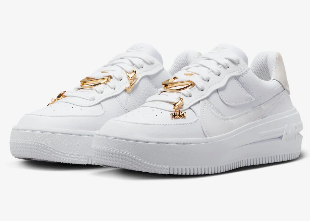 Nike Air Force 1 PLT.AF.ORM Bling Metallic Gold Summit White FB8473-100