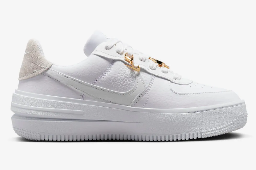 Nike Air Force 1 PLT.AF.ORM Bling Metallic Gold Summit White FB8473-100