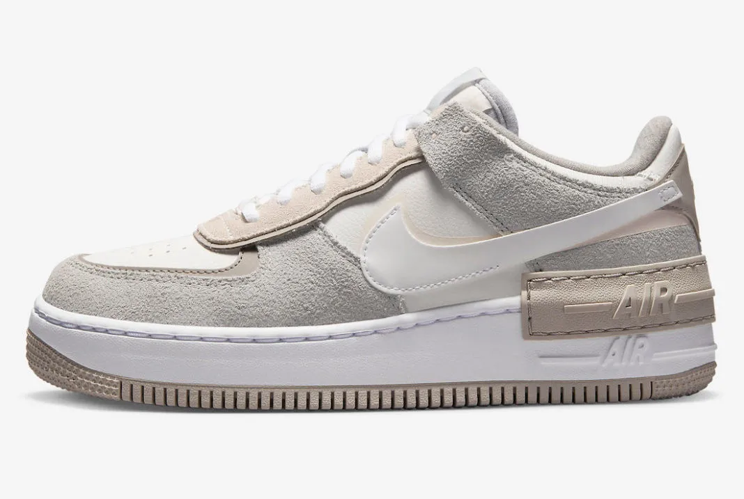 Nike Air Force 1 Shadow Grey Fleece White Tan FB7172-111