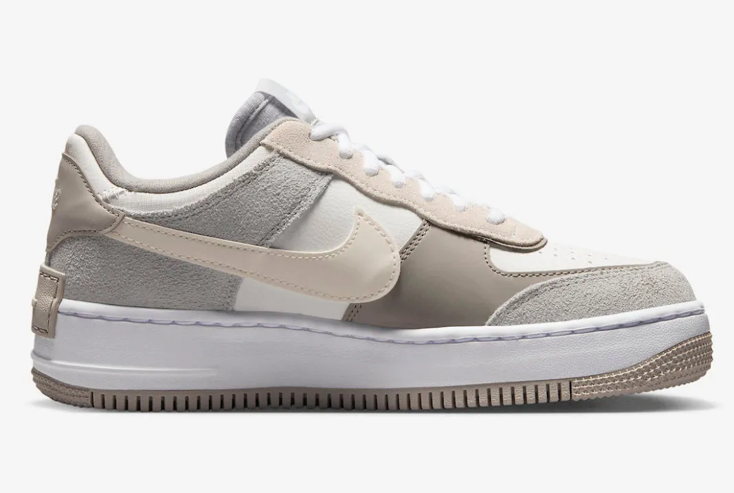 Nike Air Force 1 Shadow Grey Fleece White Tan FB7172-111