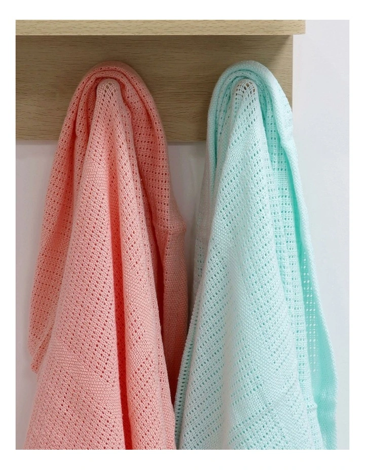 Nordic Cellular Blanket 2 Pack in Coral/Tiffany