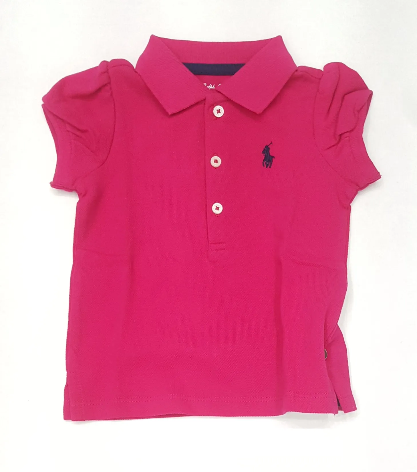 Nwt Infant GIRLS Polo Ralph Lauren Pink/Navy Small Pony Polo (0-24)