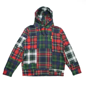 Patchwork Plaid Fleece Hoodie (Multi)