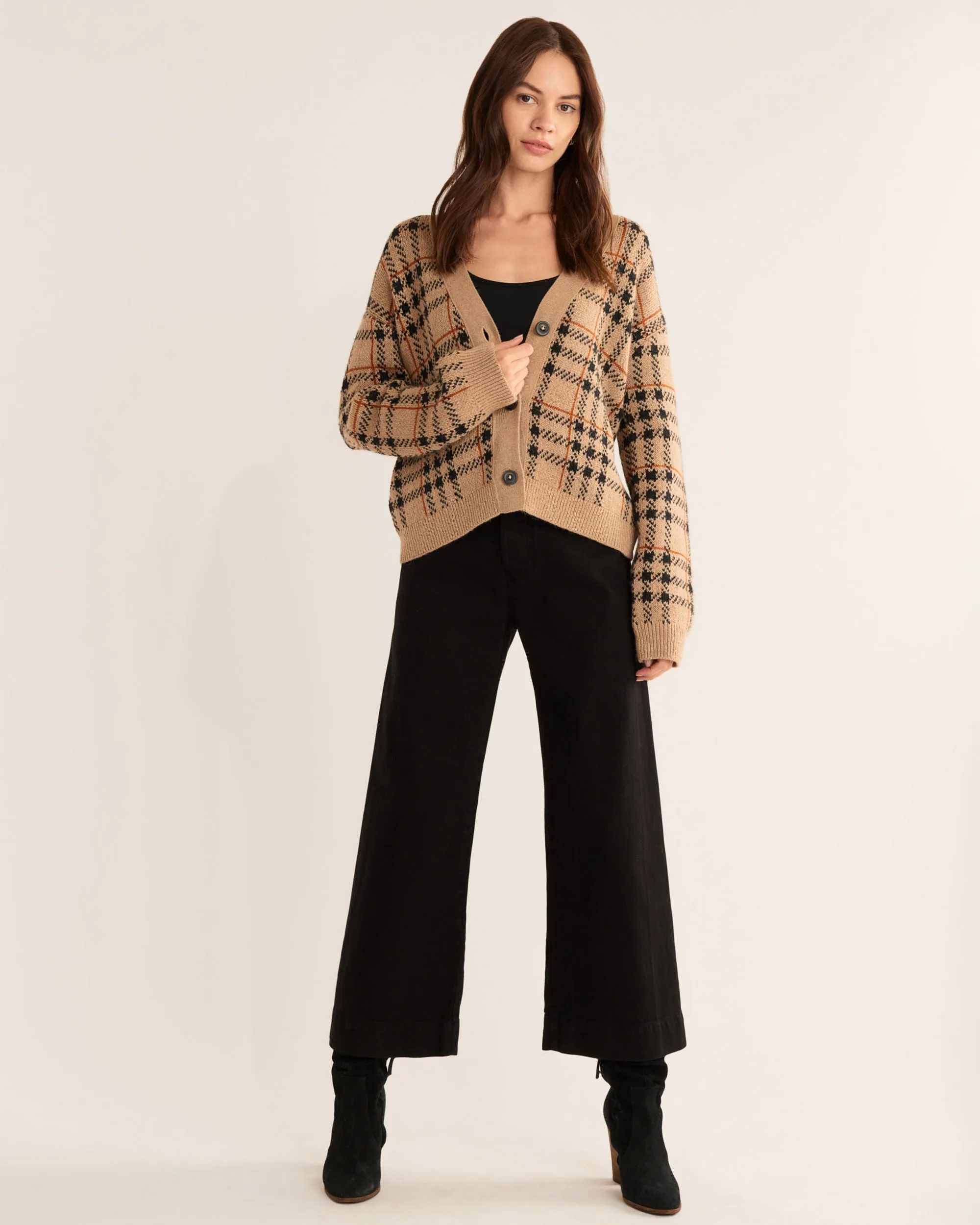 Pendleton Plaid Cropped Cardigan