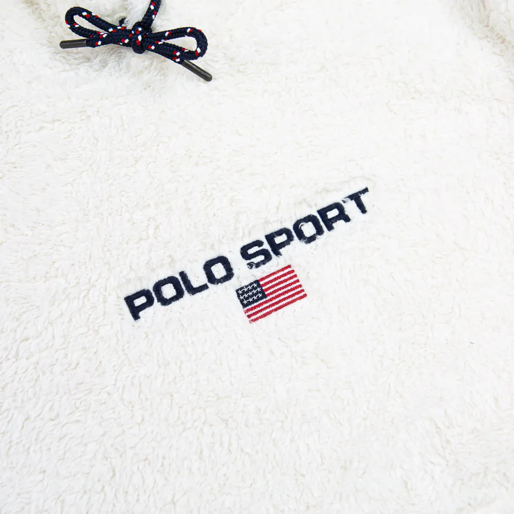 Polo Sport Teddy Fleece Hoodie (Antique White)