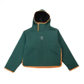 Quilted Nylon Pullover Hoodie (Green)