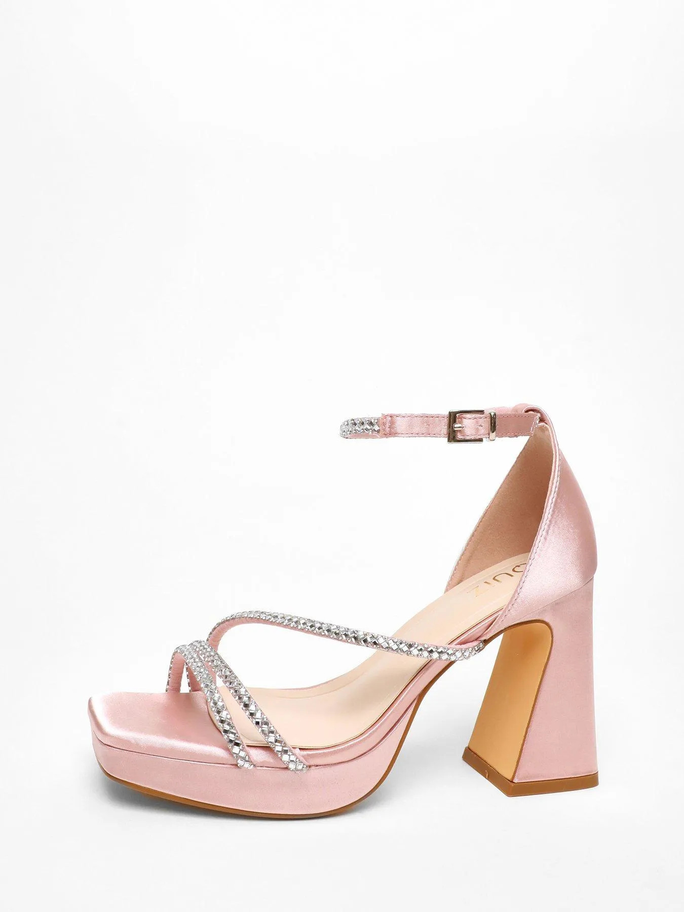 Quiz Pink Diamante Strappy Platform Heeled Sandals