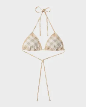 Signature Check Triangle Bikini Top