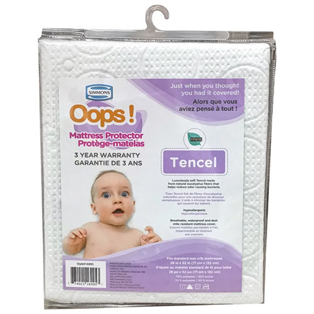 SIMMONS Simmons Oops! Tencel Crib Mattress Protector