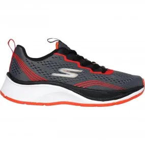 Skechers  Elite Sport Push-Pace | Charcoal/Red | Childrens Lace Up Trainers