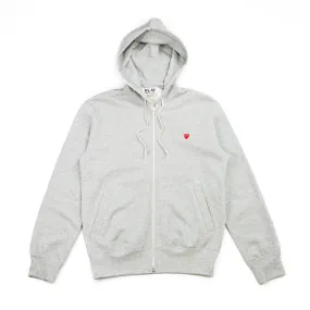 Small Red Heart Hoodie (Grey)