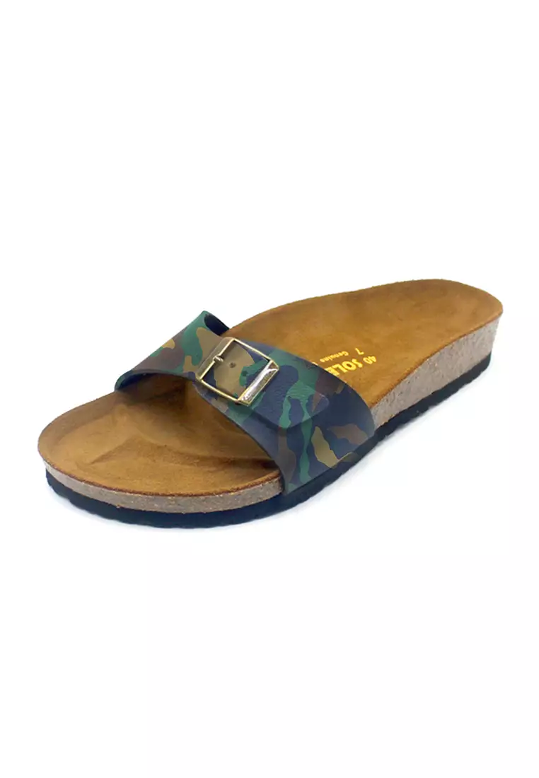 SoleSimple Lyon - Camouflage Leather Sandals & Flip Flops