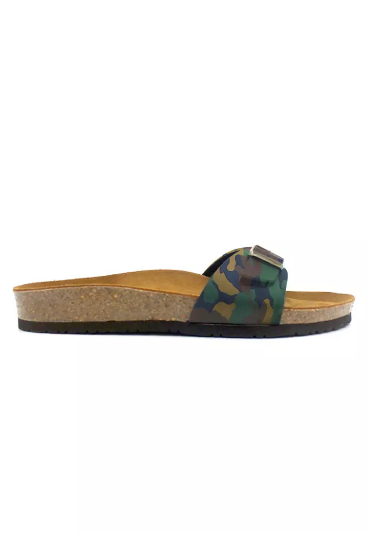 SoleSimple Lyon - Camouflage Leather Sandals & Flip Flops