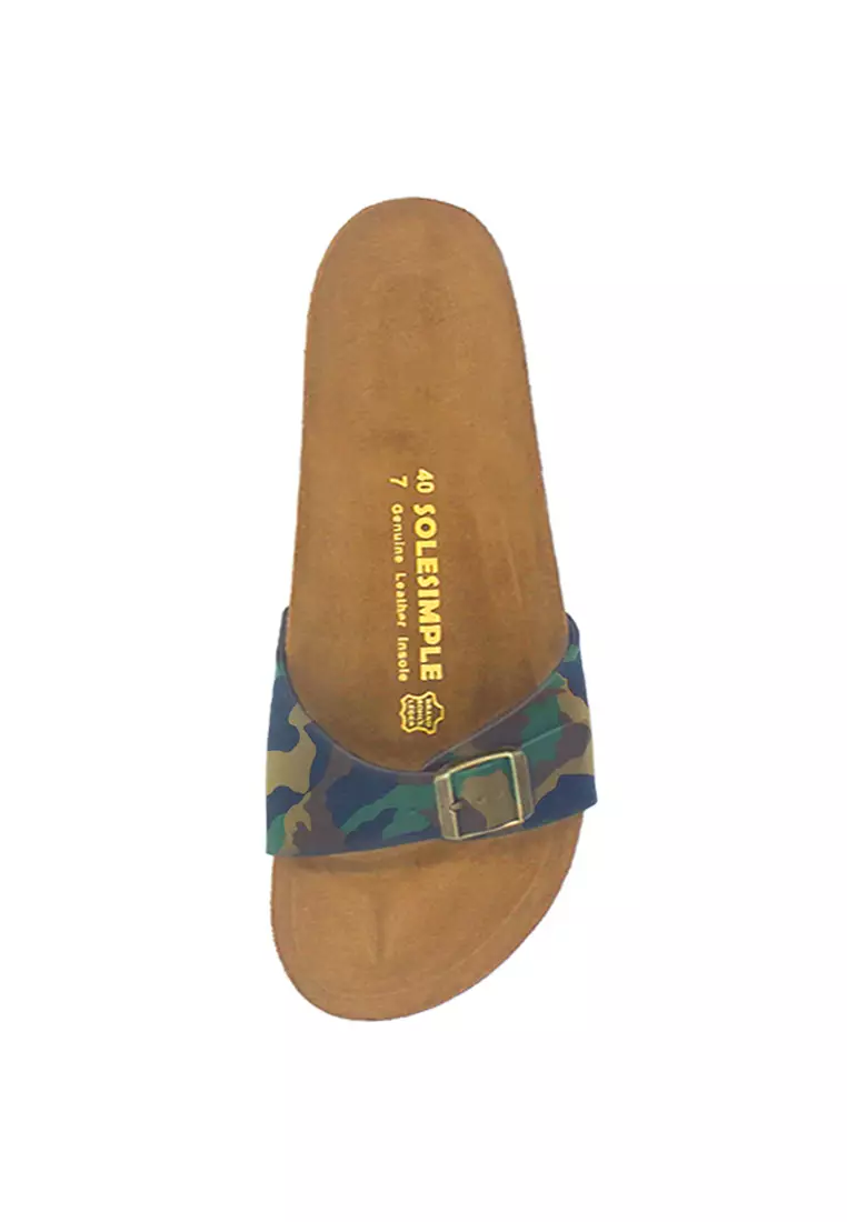 SoleSimple Lyon - Camouflage Leather Sandals & Flip Flops