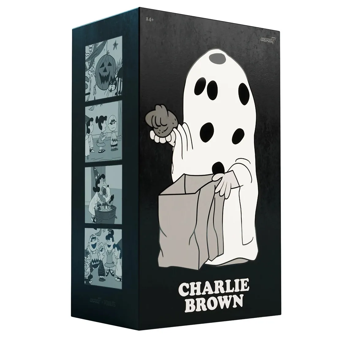 Super7 x Peanuts Charlie Brown Supersized Figure - Ghost Sheet (black / white)