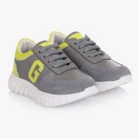 Teen Grey Leather Trainers