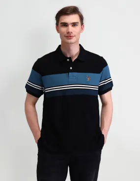 U.S. Polo Assn. Denim Co. Horizontal Striped Muscle Polo Shirt