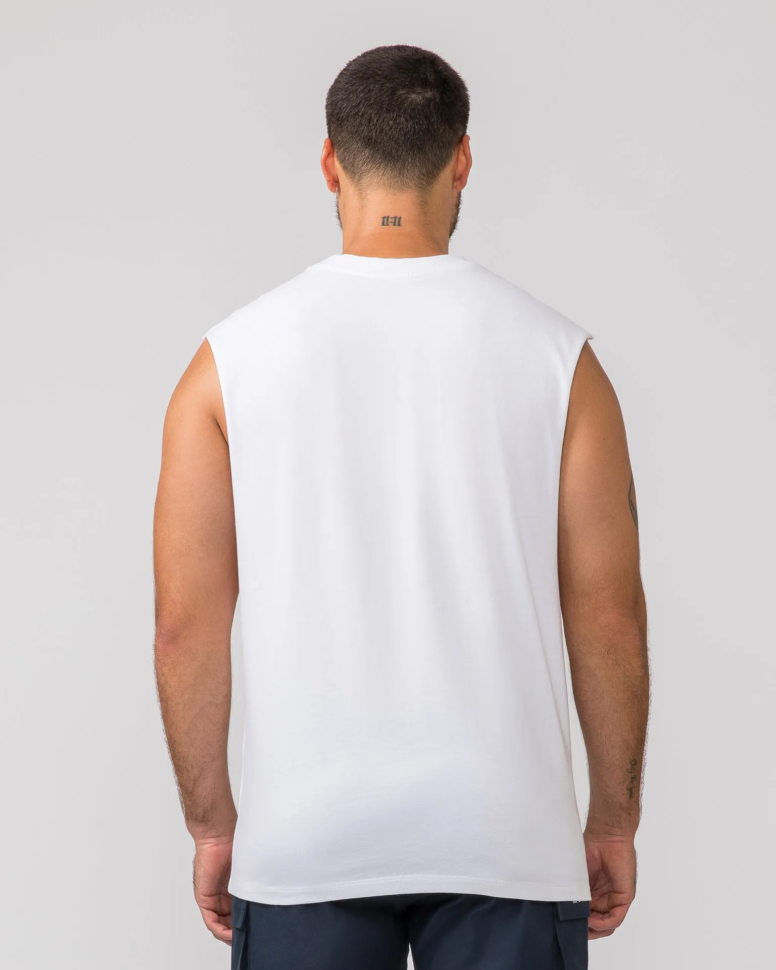 Varsity Muscle Tank - White