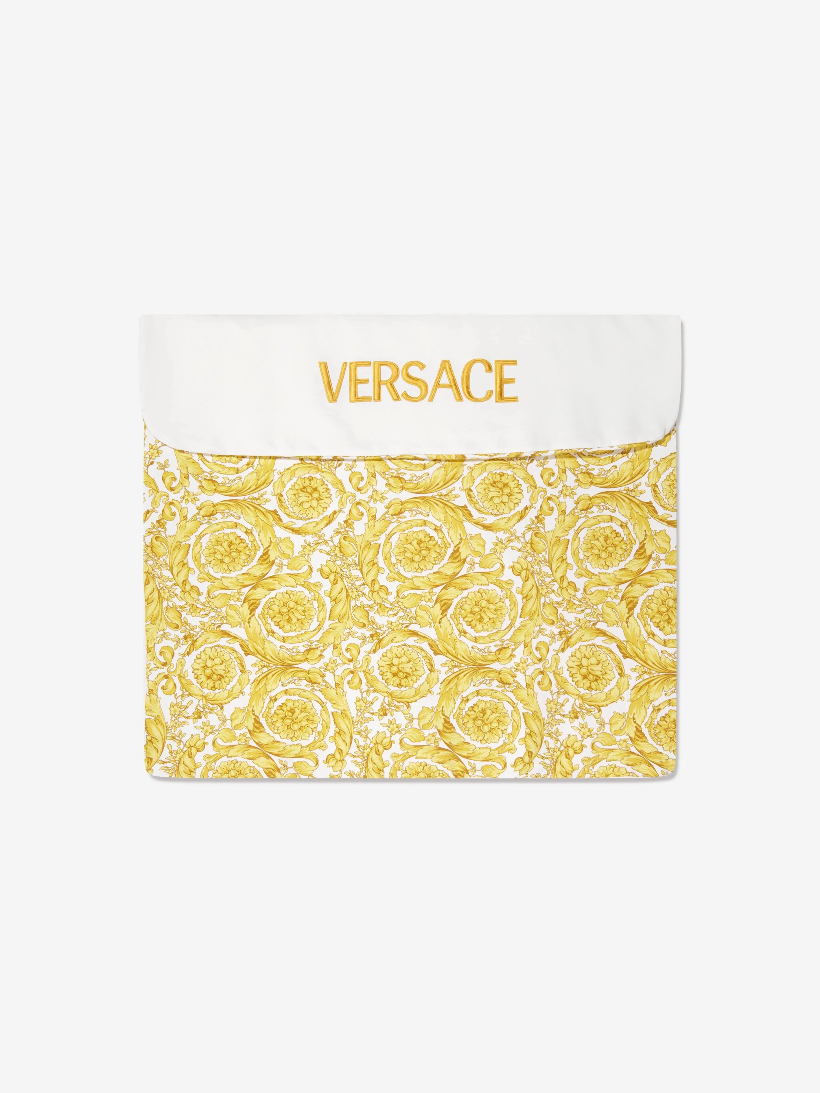 Versace Baby Barocco Logo Blanket in White