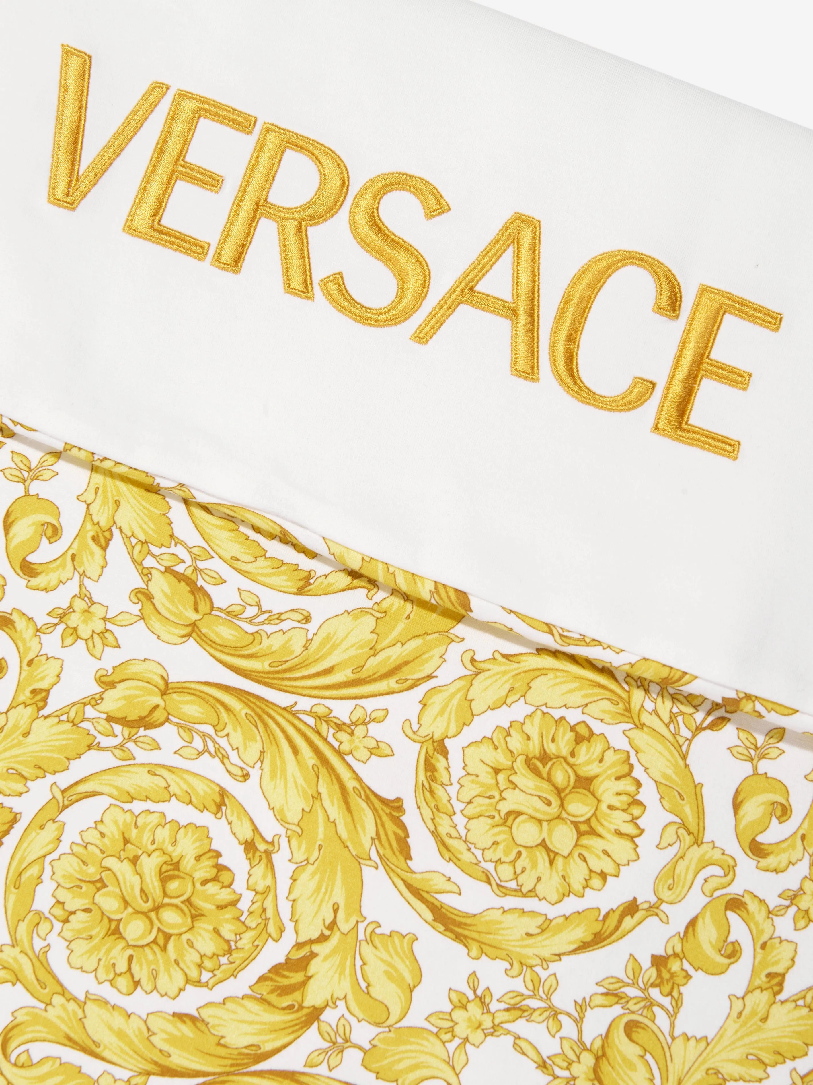 Versace Baby Barocco Logo Blanket in White