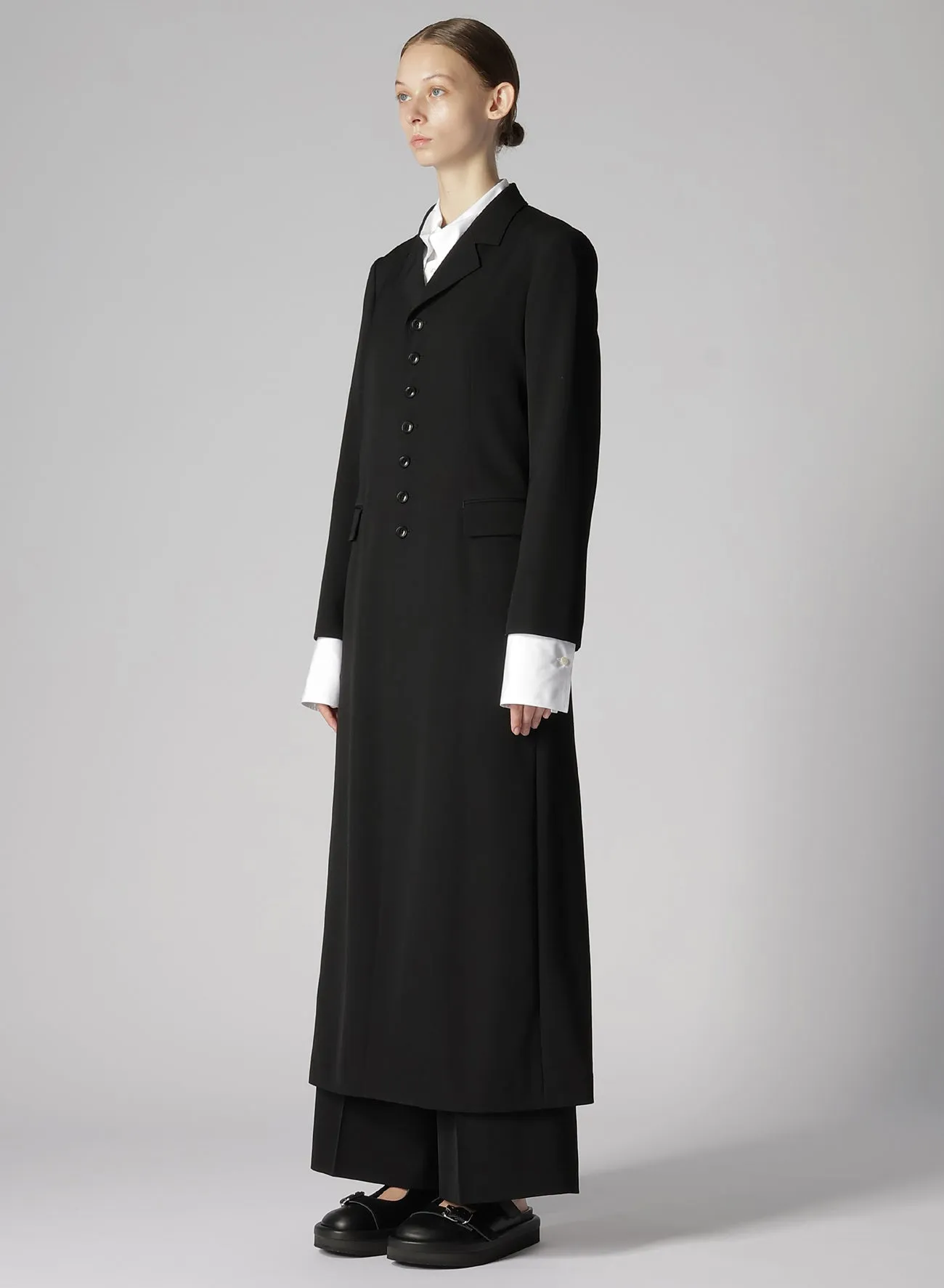 WASHER WOOL GABARDINE LONG JACKET