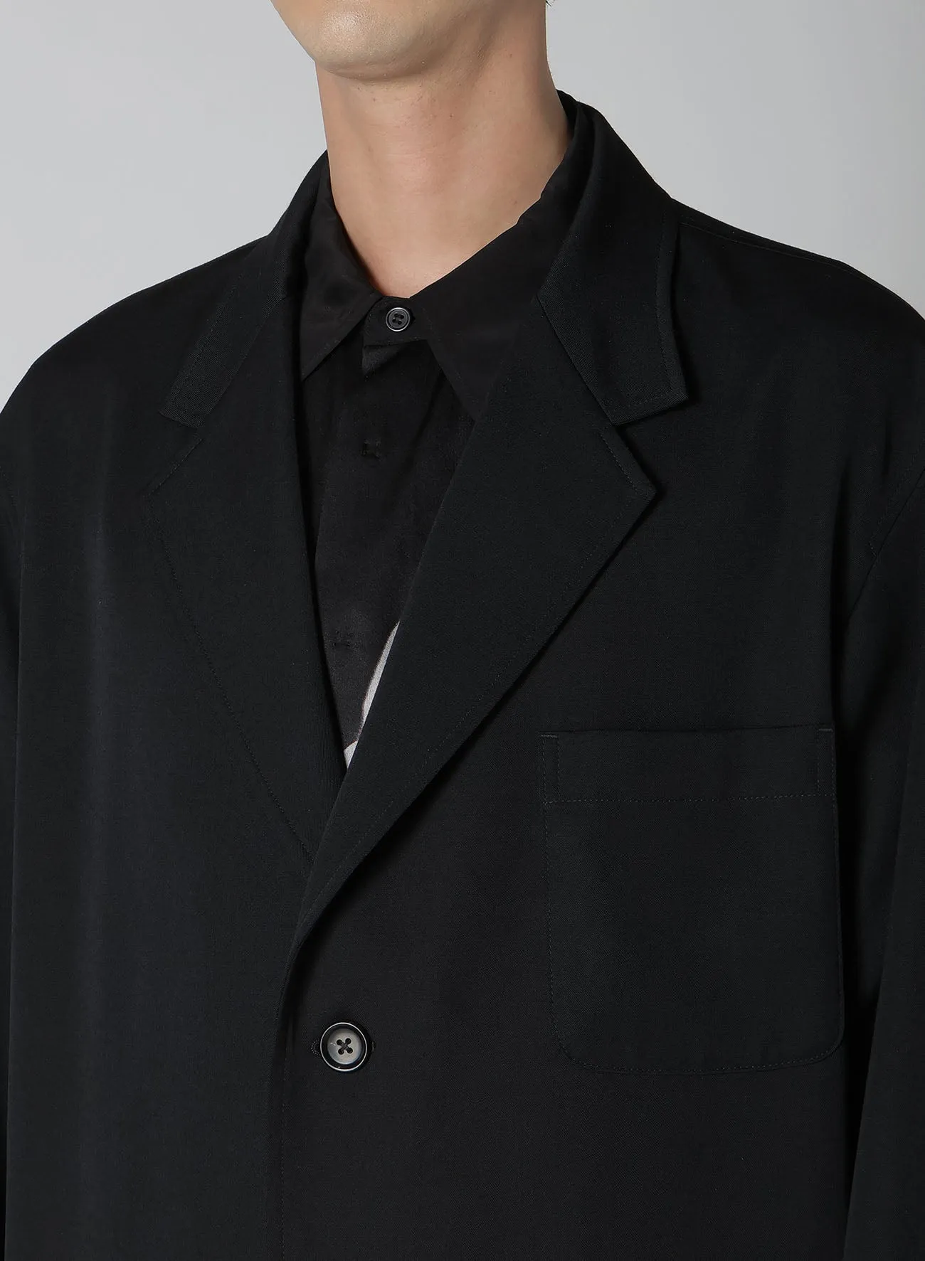 WOOL GABARDINE BLOUSON TAILORED JACKET