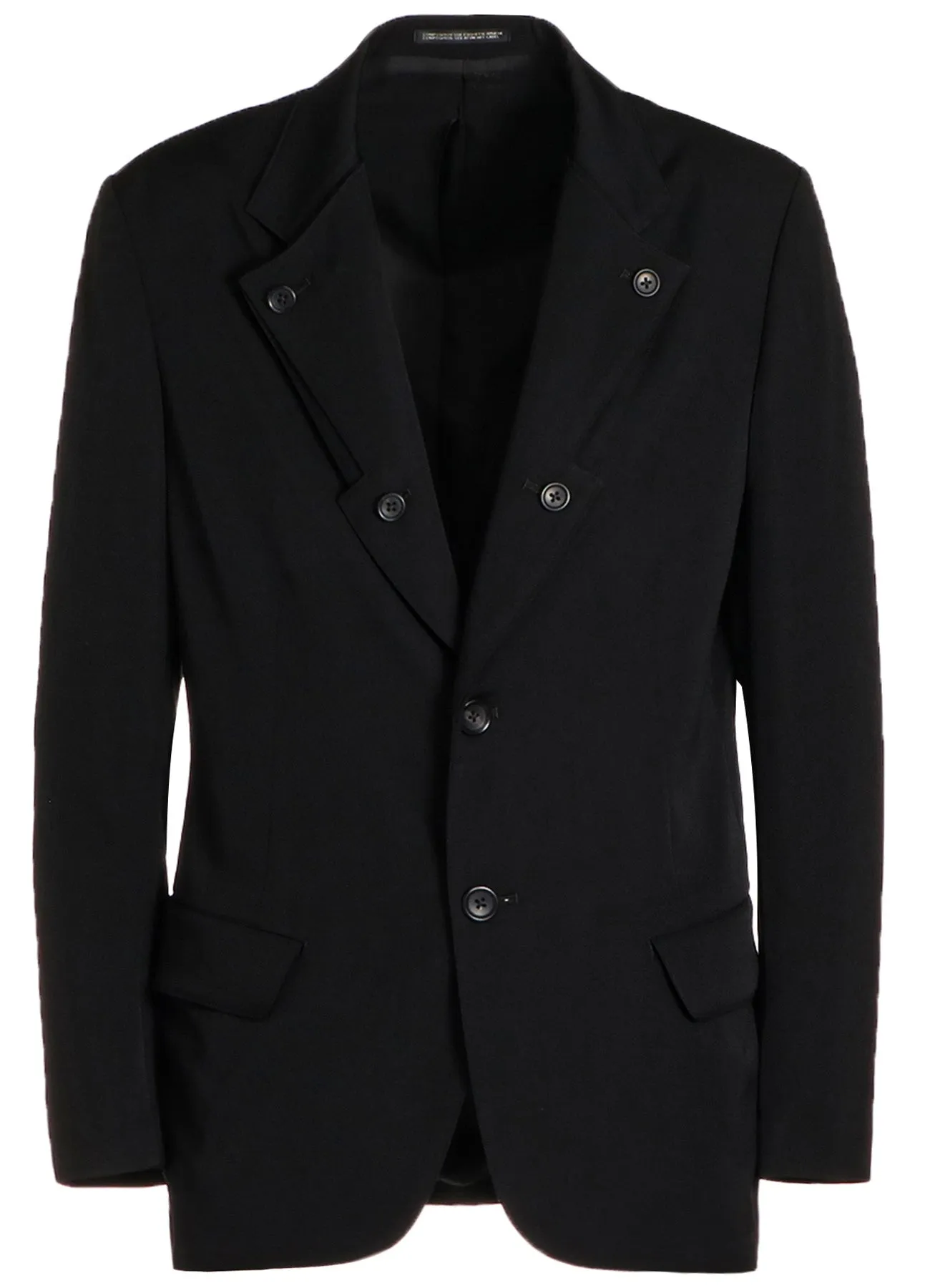 WOOL GABARDINE DOUBLE LAPEL JACKET