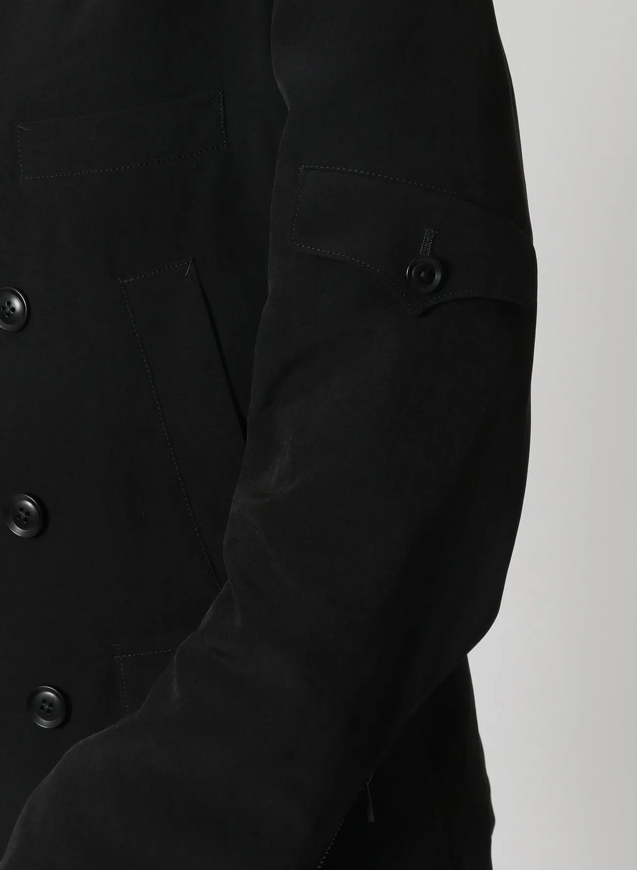 [Y's-Black Name]TRIACETATE POLYESTER CREPE de CHINE DOUBLE FRONT JACKET